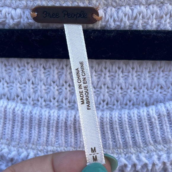 Free People Sunrise Cold Shoulder Knit Cream Sweater Top NWOT - Picture 5 of 11